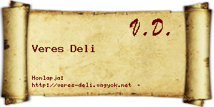 Veres Deli névjegykártya